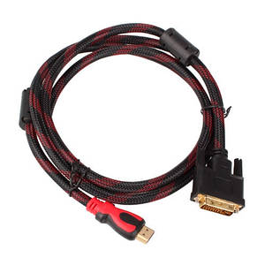 Кабель DVI-D (24+1) - HDMI 1.8м позолочений в обплетенні