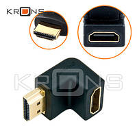 Адаптер HDMI - HDMI, мама-папа, угловой переходник 90