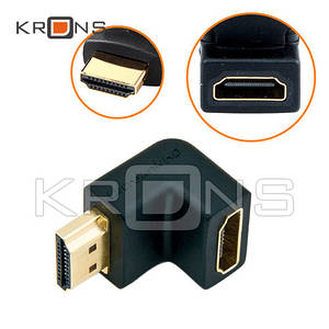 Адаптер HDMI - HDMI, мама-тато, кутовий перехідник 90