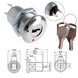 Ключ-вимикач перемикач електро замок з ключем для РЕА KS-02