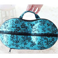 Органайзер — сумочка для бюстгальтерів (з сіточкою) синій у квітах