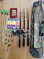 Спиннинги 2,4м с катушками в сборе рыболовный набор 3шт, катушки, леска, подставки,чехол