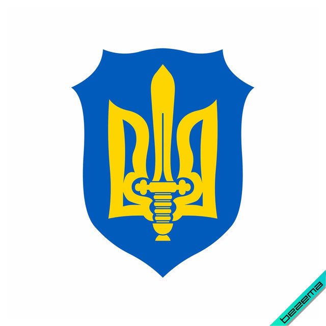 Термонаклейка Герб України, тризуб з мечем [Свій розмір в асортименті]