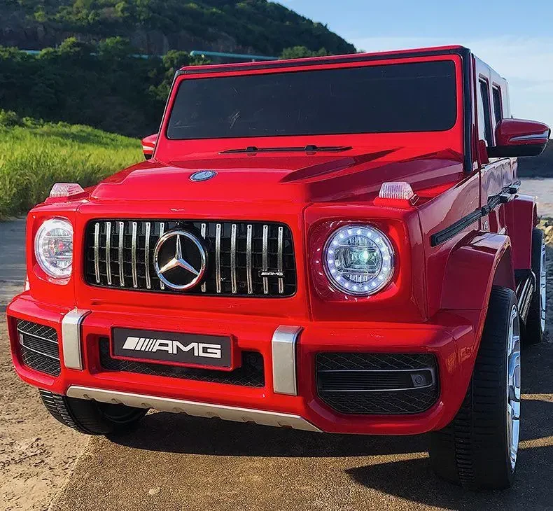 Дитячий електромобіль джип Mercedes G63 AMG червоний гелик