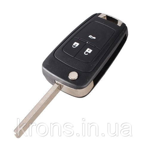 Викидний ключ, корпус під чіп, 3кн, Opel Astra 3, HU100