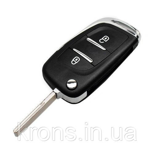 Викидний ключ, корпус під чіп, 2кн, Peugeot, ніша CE0523, HU83, NEW
