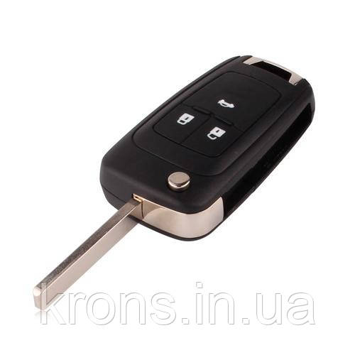 Викидний ключ, корпус під чіп, 3кн DKT269, Chevrole, HU100