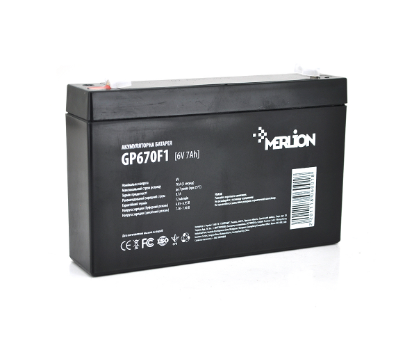 Акумуляторна батарея MERLION AGM GP670F1 6 V 7Ah ( 150 x 35 x 95 (100 ))