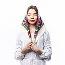 Японська вовняна хустка 75х75см Біла, фото 2