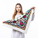 Японська вовняна хустка 75х75см Біла, фото 4