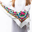 Японська вовняна хустка 75х75см Біла, фото 5