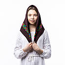 Японська вовняна хустка 75х75см Коричнева, фото 2