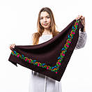 Японська вовняна хустка 75х75см Коричнева, фото 4