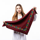 Японська вовняна хустка 75х75см Бордова, фото 4