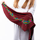 Японська вовняна хустка 75х75см Бордова, фото 5