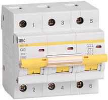 Автоматичний вимикач ІЕК ВА47-100 3P 10A 10кА D IEK, MVA40-3-010-D ІЕК автомат модульний трьохполюсний