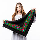 Японська вовняна хустка 75х75см Чорна, фото 4