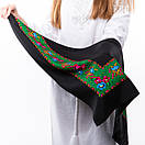 Японська вовняна хустка 75х75см Чорна, фото 5