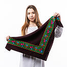 Японська вовняна хустка 75х75см Коричнева, фото 4