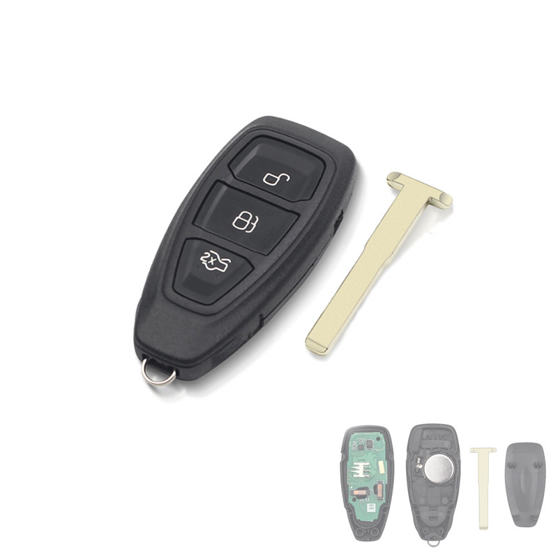 Ключ запалювання, чіп 4D83 KR55WK48801 3 кнопки HU101 для Ford Focus Fiesta, фото 1