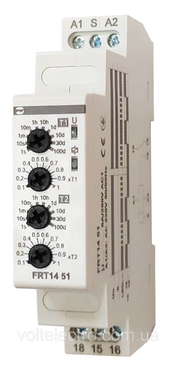 Циклічне реле часу 220 V, 50/60Hz FRT14 51, фото 1