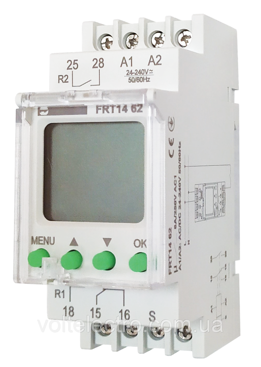 Багатофункціональне реле часу FRT14 62 24-240V AC/DC, 50/60Hz, фото 1