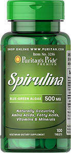 Спірулін Puritan's Pride Spirulina 500 мг 100 таб.