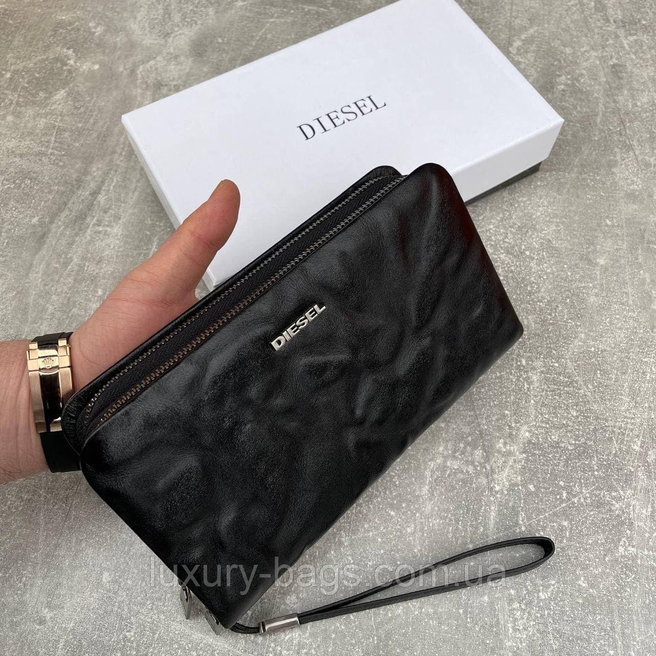 Чоловічий шкіряний гаманець на дві блискавки Diesel, фото 1