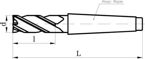 Фреза концевая 30 мм z=6 КМ4 Р6М5 (30х200х75мм) - фото 3 - id-p1598181048