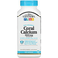 Коралловый кальций 21st Century "Coral Calcium" 1000 мг, с витамином D и магнием (120 капсул)
