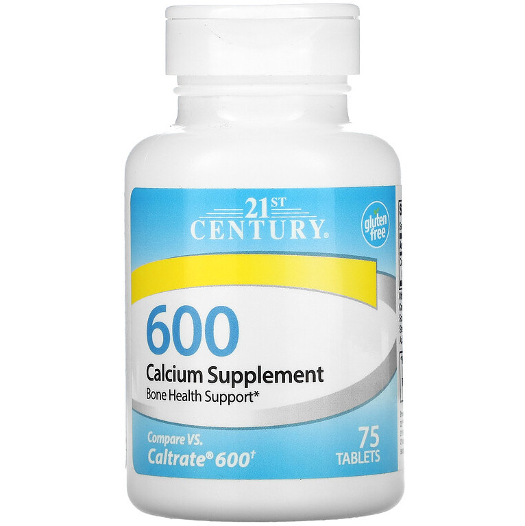 Кальцій, 21st Century "Calcium Supplement 600" підтримання здоров'я кісток (75 таблеток), фото 1