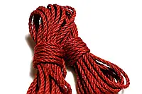 Мотузка джут для Шибарі 6мм Рубін Shibari Rope 6 mm 8m Jute