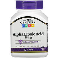 Альфа-липоевая кислота, 21st Century "Alpha Lipoic Acid" 50 мг (90 таблеток)