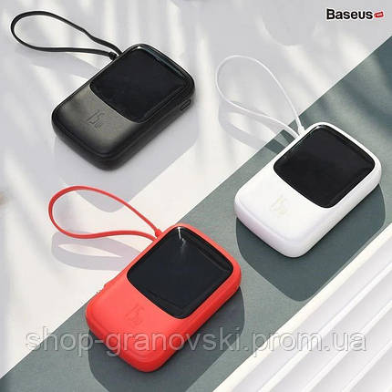 Повербанк (PowerBank) Baseus Q pow Digital Display 3A 10000mAh Красный (кабель lightning), фото 2