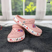 Крокси сабо підліткові для дівчинки пудрові Dago Style р-р 33-36, фото 4