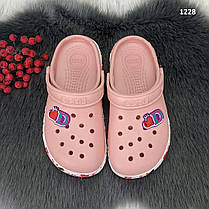 Крокси сабо підліткові для дівчинки пудрові Dago Style р-р 33-36, фото 5