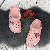 Крокси сабо підліткові для дівчинки пудрові Dago Style р-р 33-36, фото 2