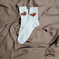 Модні білі високі шкарпетки з принтом — шкарпетки Love is