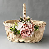 Великодній кошик білий з декором, фото 2