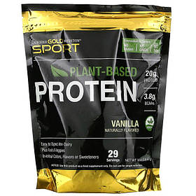 Рослинний протеїн California GOLD Nutrition, SPORT "Plant Based Protein" смак ваніль (907 г)