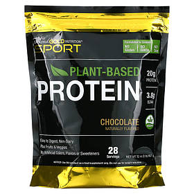 Рослинний протеїн California GOLD Nutrition, SPORT "Plant Based Protein" смак шоколад (907 г)