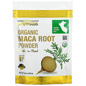 Мака перуанська California GOLD Nutrition "Organic Maca Root Powder" органічний порошок (240 г)