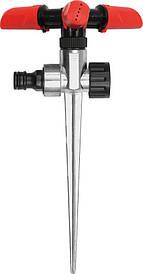 Зрошувач обертовий 3-сторонній YATO на кол, до шланга 1/2", межа дії — 12 м, ABS-плас YATO (Польща)