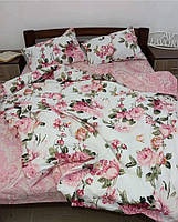 Двуспальный-макси комплект постельного белья "Вилла роза" с простыню 220/250
