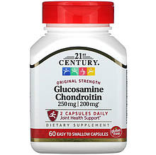 Глюкозамін і хондроїтин 21st Century "Glucosamine Chondroitin Original Strength" 250 мг / 200 мг (60 капсул)