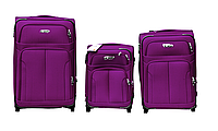 Комплект тканинних дорожніх валіз Набір тканинних валіз Набір валіз Fly 8303 2 колеса 3шт Фіолетовий