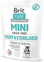 Сухой корм для стерилизованных собак  малых пород Brit Care GF (Grain Free) Mini Light&Sterilised  400 г