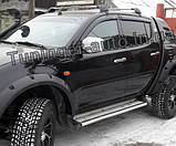 Дефлектори вікон вітровики Mitsubishi L-200 2005-2015 (HIC/Тайвань), фото 4
