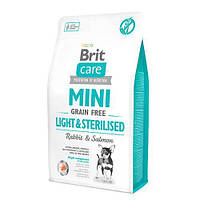 Сухой корм для стерилизованных собак  малых пород Brit Care GF (Grain Free) Mini Light&Sterilised 2 кг