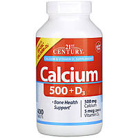 Кальций с витамином D3, 21st Century "Calcium 500 + D3" (400 таблеток)